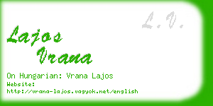 lajos vrana business card